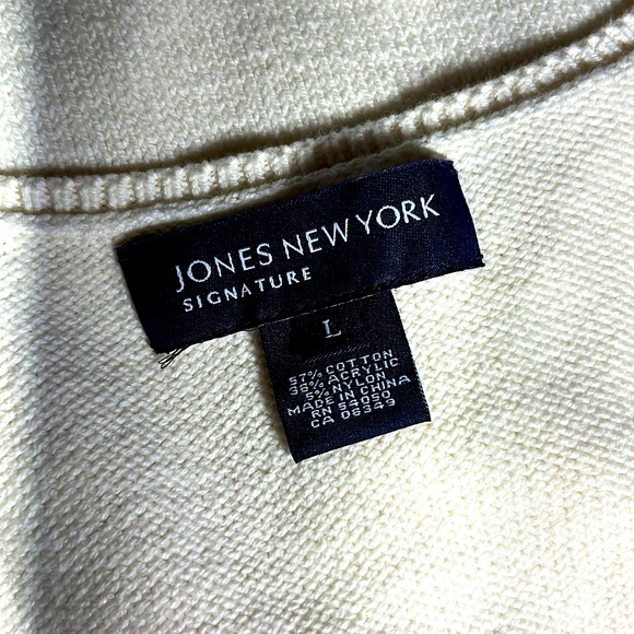 Jones New York Sleeveless Tank Women’s Sweater Ivory/Cream Size Large - Picture 4 of 5
